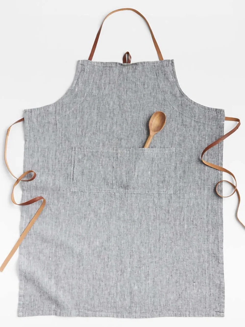 Crate & Barrel Organic Cotton Apron with Leather Straps